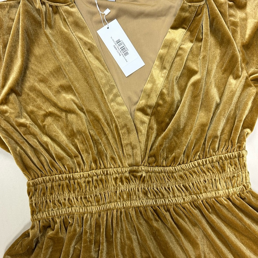 NWT Baltic Born Artemis Velvet Maxi Dress XL Dark Gold - Picture 5 of 7